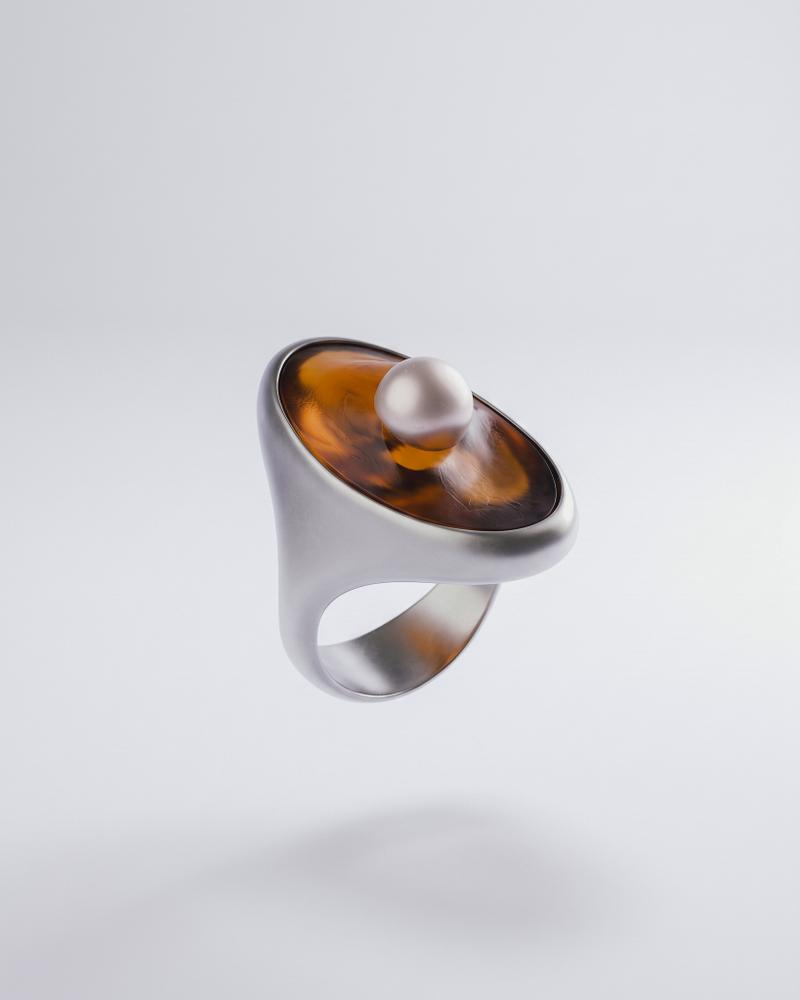 Amber&Pearl Ring